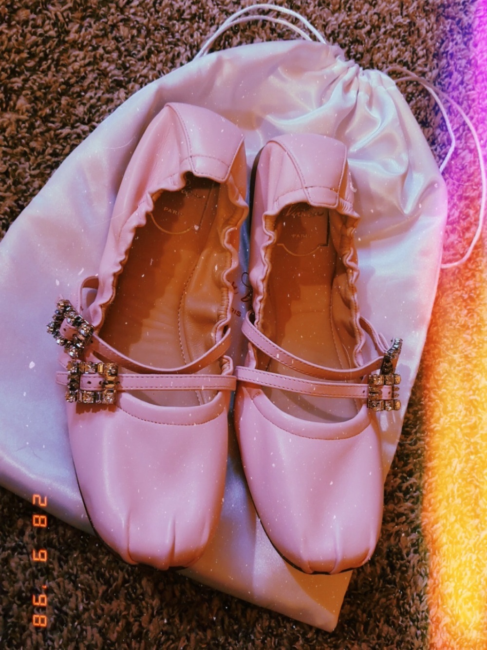 Roger Vivier Leather Mary Jane Ballet Flats